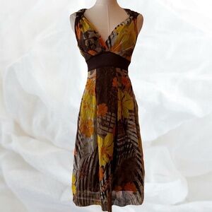 NADINE Made in Italy Dress – Bold Floral Abstract Print – Size S Fall Chic